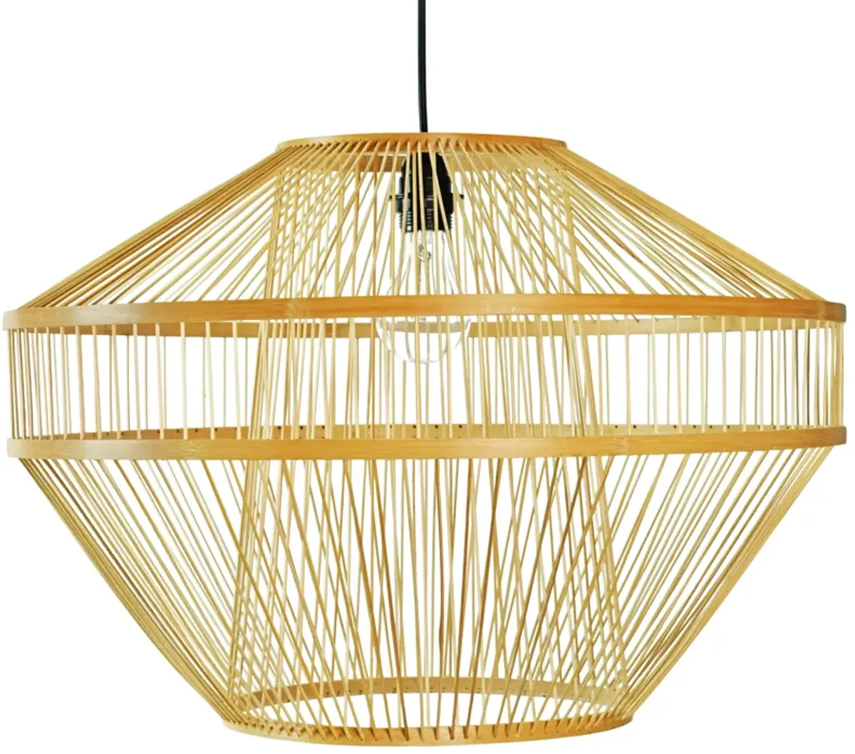 Modern Natural Bamboo Hanging Light Shade for Entryway and Living Room