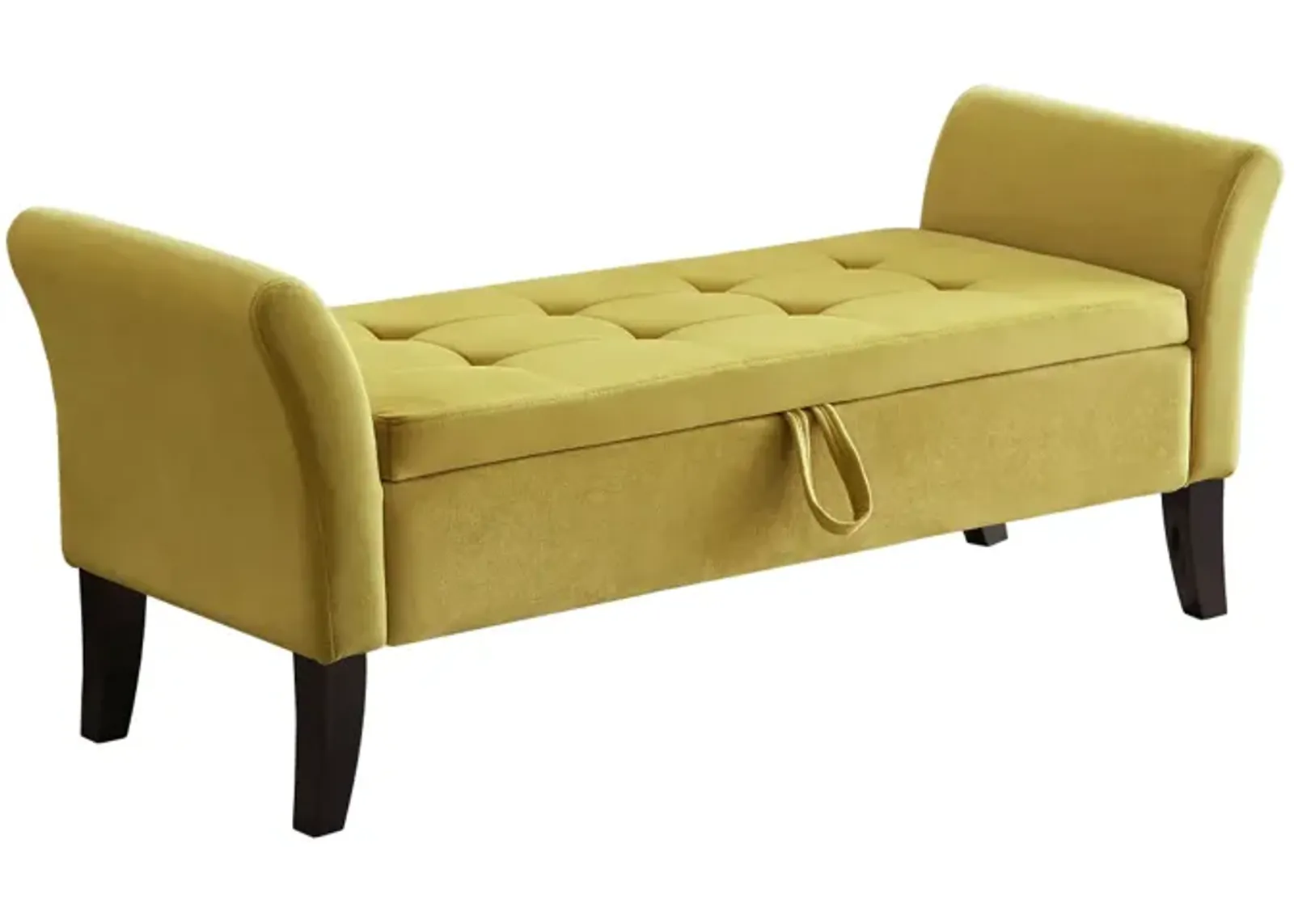 51.5" Bed Bench With Storage Green Velvet