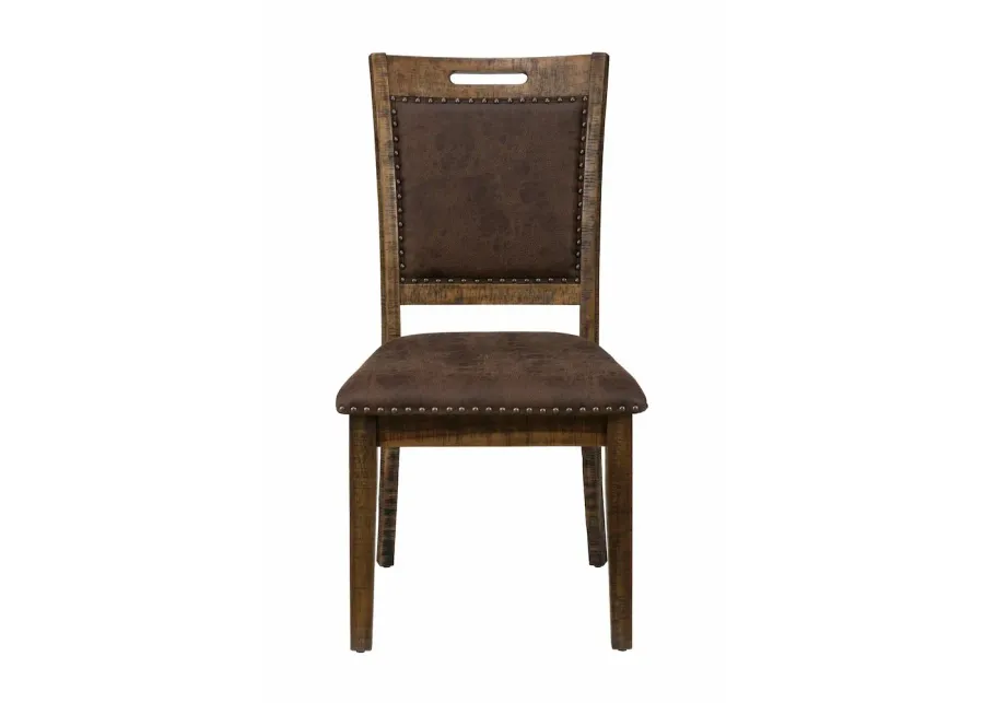 Jofran Cannon Valley Distressed Industrial Upholstered Back Dining Chair (Set of 2)