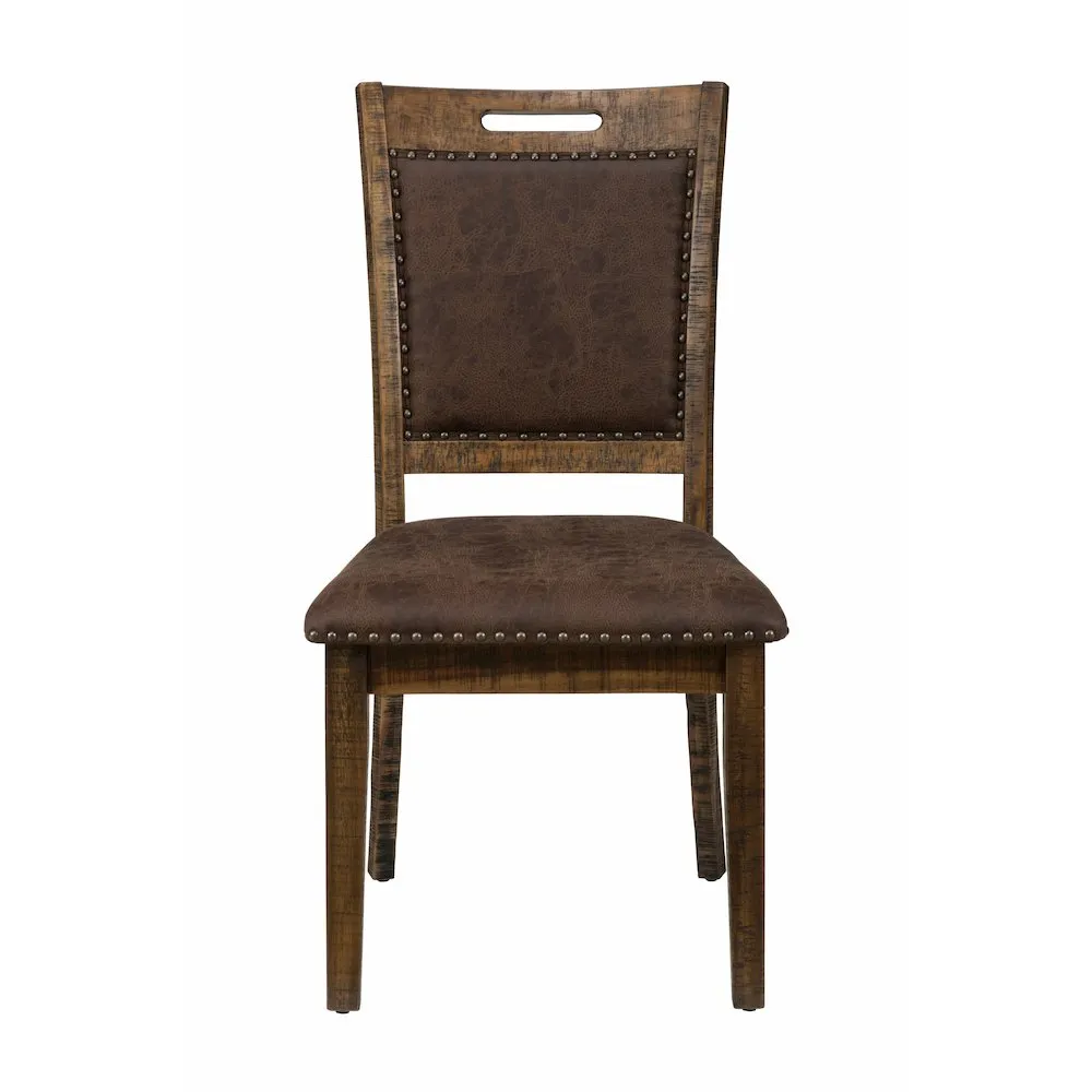 Jofran Cannon Valley Distressed Industrial Upholstered Back Dining Chair (Set of 2)
