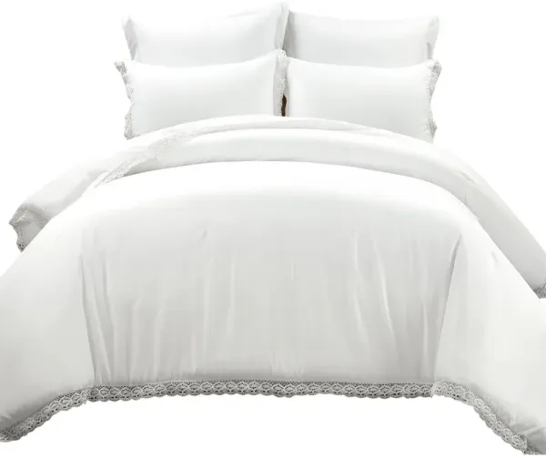 5-Piece Comforter Set with Lace Trim – Lightweight Bedding for a Fresh, Elegant Look