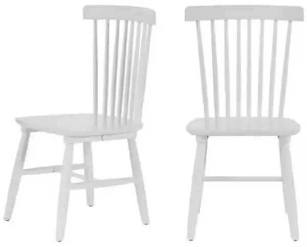 Set of 2 Classic Spindle Back Solid Wood Dining Chairs for Traditional Dining Rooms
