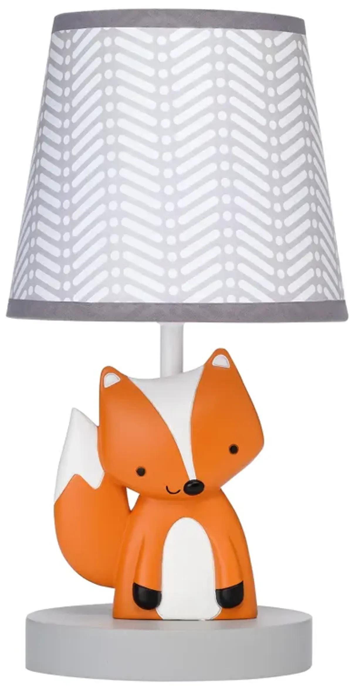 Bedtime Originals Acorn Gray/White/Orange Fox Nursery Lamp with Shade & Bulb