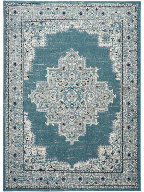 Passion PSN03 Turquoise/Gray 1'10" x 2'10" Rug