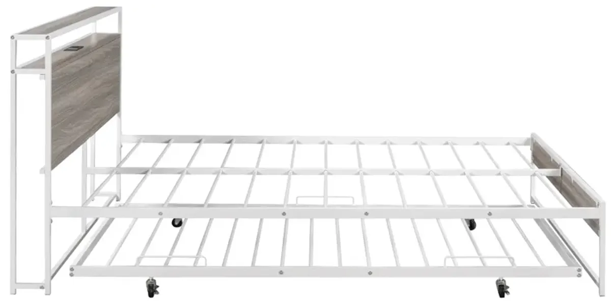 Merax Metal Platform Bed Frame with Trundle