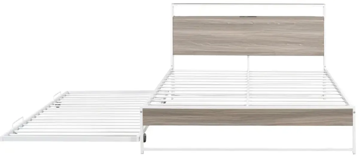 Merax Metal Platform Bed Frame with Trundle