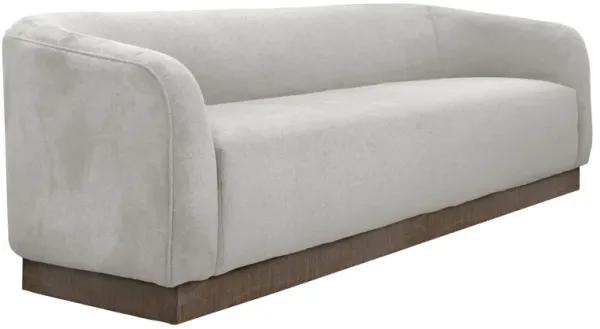 Ino Sofa, Beige Polyester, Foam Cushions, Solid Pine Wood Base, 88 Inch - Benzara