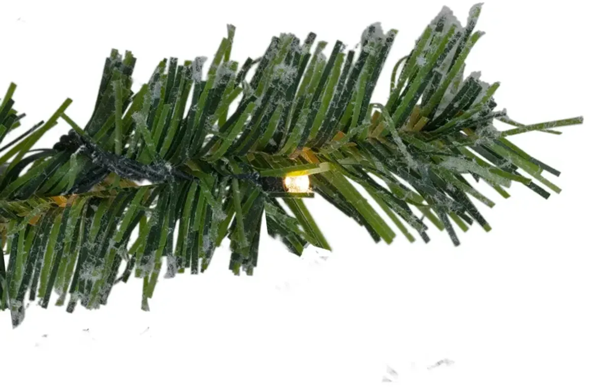 7.5' Pre-Lit Medium Flocked Winter Park Fir Artificial Christmas Tree - Warm Clear LED Lights