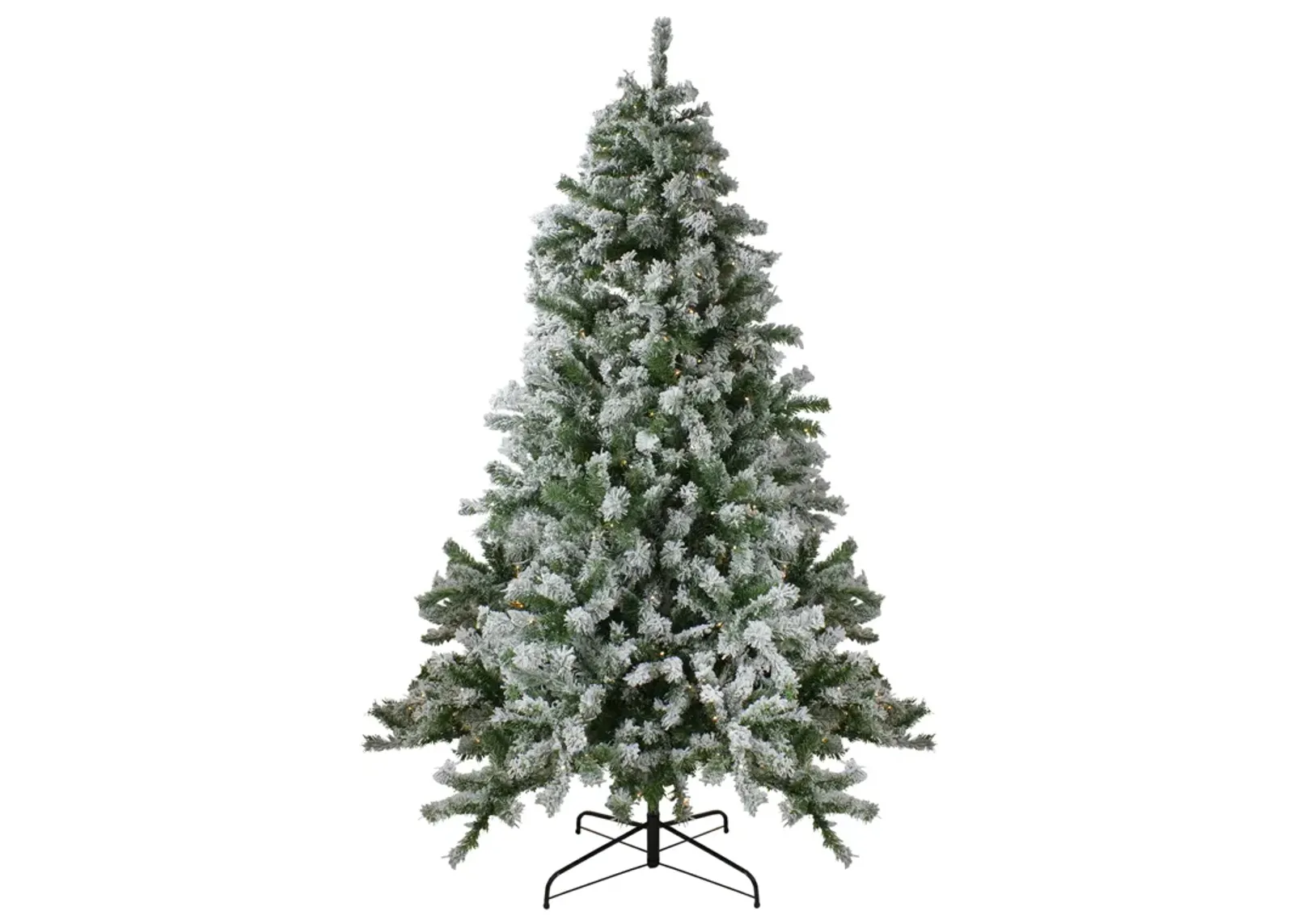 7.5' Pre-Lit Medium Flocked Winter Park Fir Artificial Christmas Tree - Warm Clear LED Lights