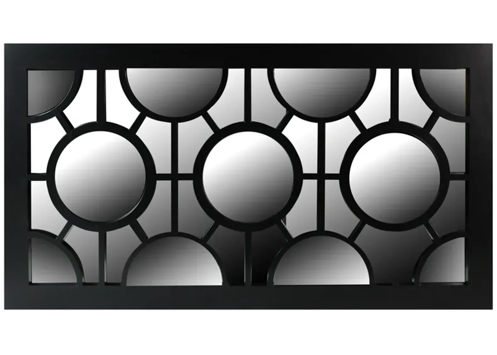 25.5" Black Geometric Circles Rectangular Wall Mirror