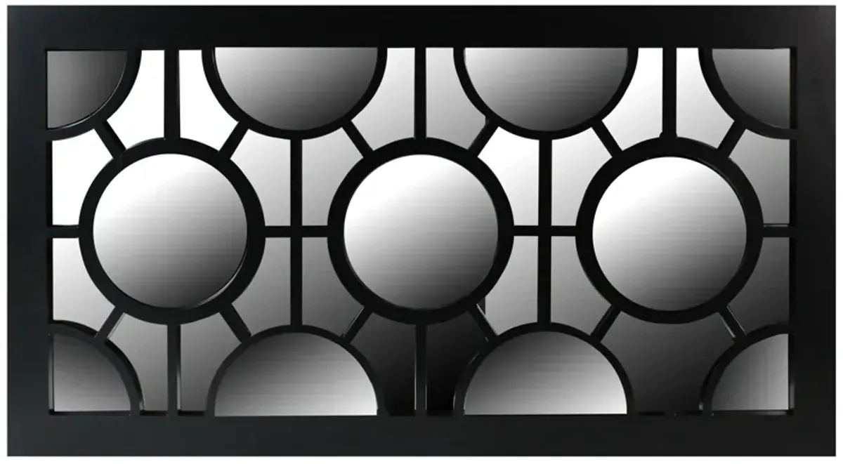 25.5" Black Geometric Circles Rectangular Wall Mirror