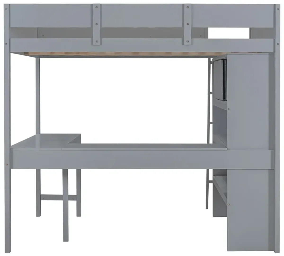 Merax Loft Bed with Desk and Shelf