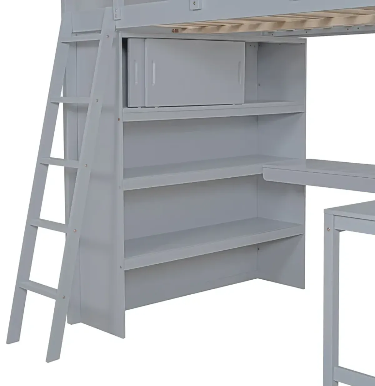 Merax Loft Bed with Desk and Shelf