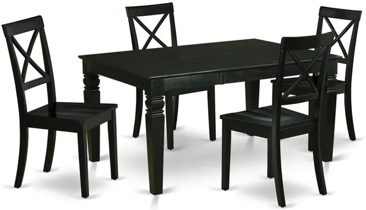Dining Room Set Black, WEBO5-BLK-W