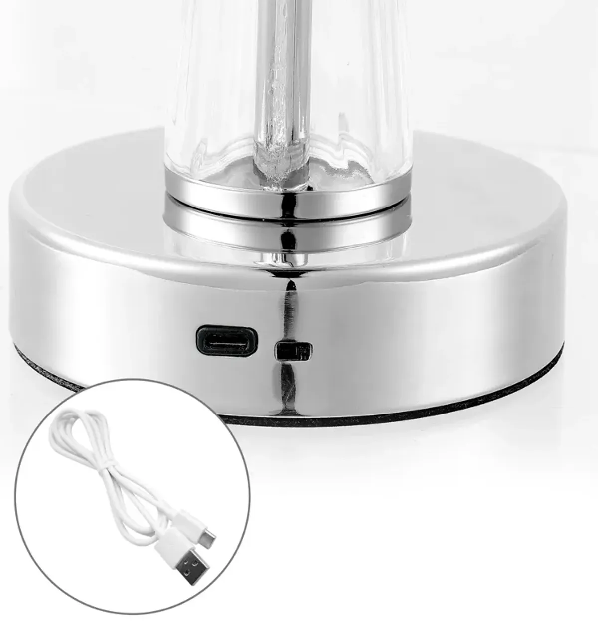 Madelyn Bohemian Classic Acrylic Rechargeable Integrated Portable LED Table Lamp