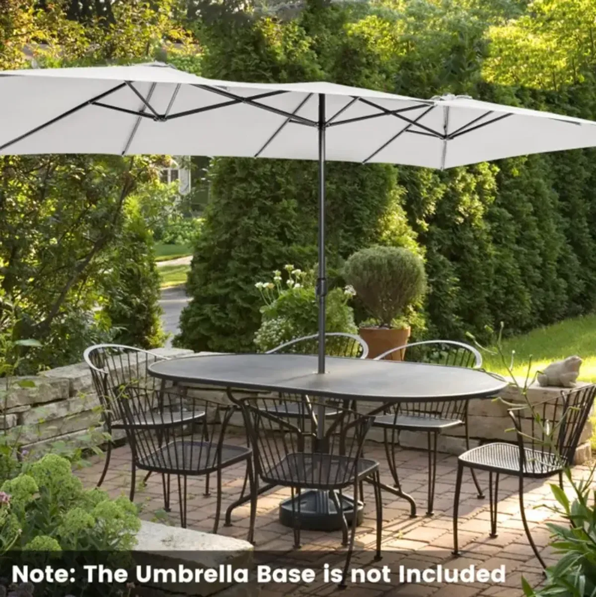 Hivvago 15 Feet Double-Sized Patio Umbrella with Crank Handle and Vented Tops