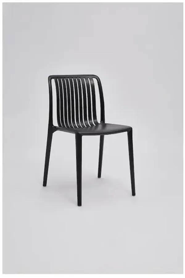 Set of 4 Polypropylene Side Chair, Black