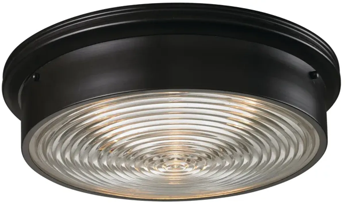 Chadwick 15'' Wide 3-Light Oiled Bronze Flush Mount