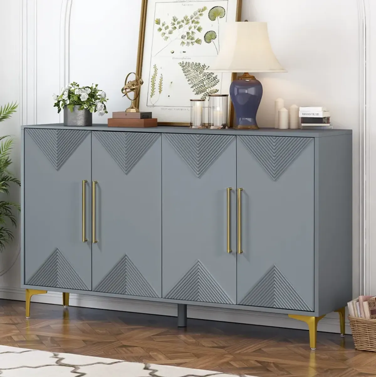 Merax Four-Door Cabinet  Storage Sideboard