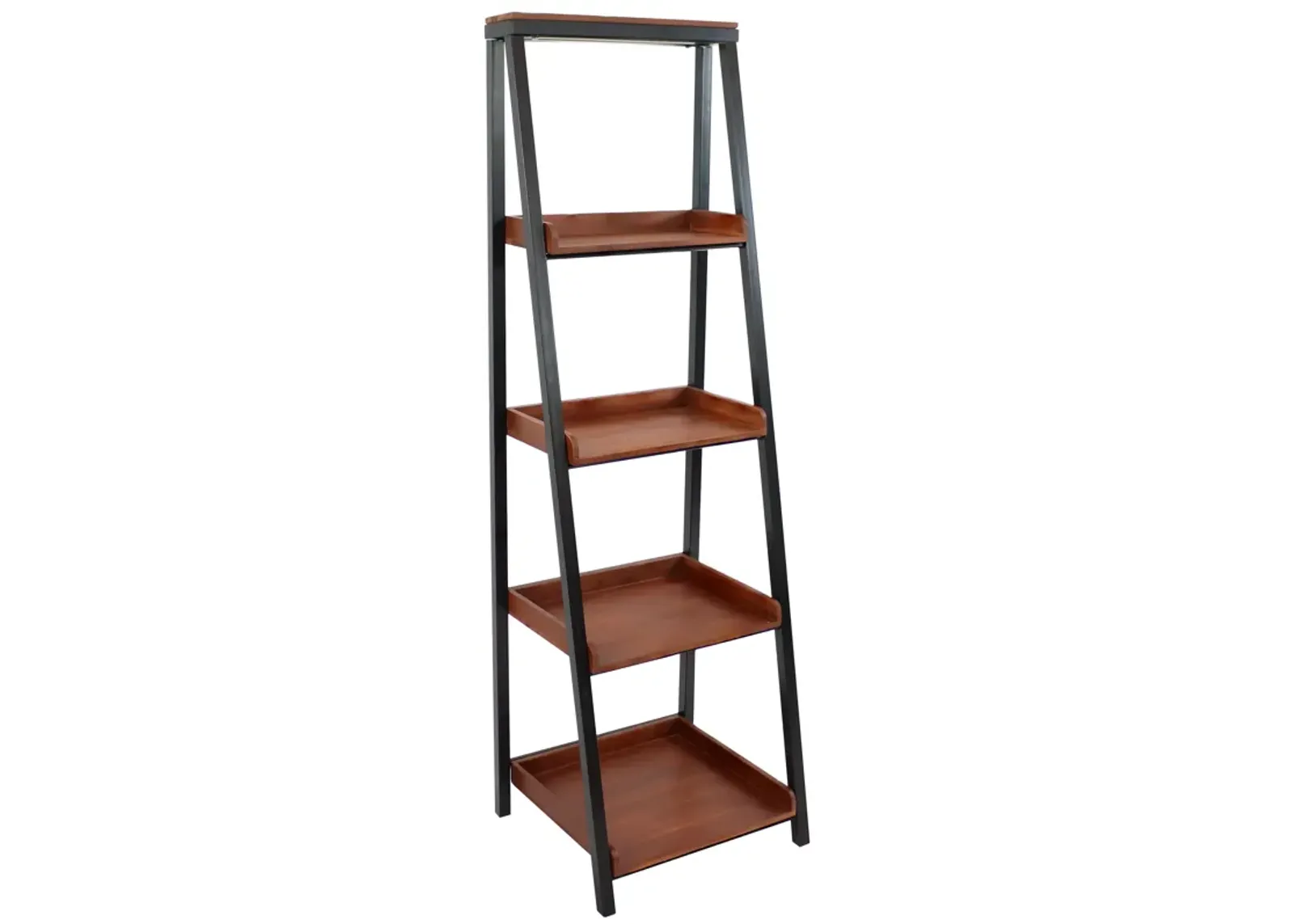 Sunnydaze Indoor 4-Shelf Acacia Wood Ladder Bookshelf - 59.75" H