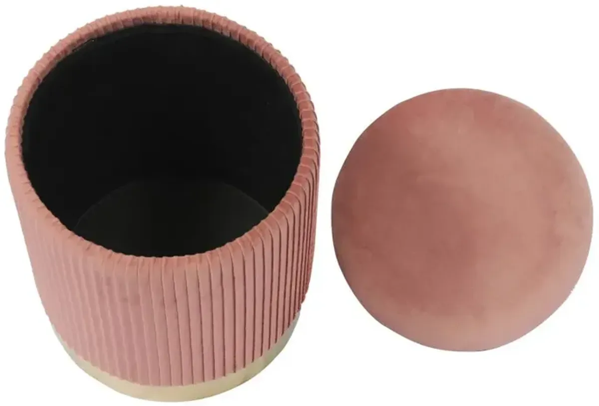 Belen Kox Blush Velvet Storage Ottoman, Belen Kox