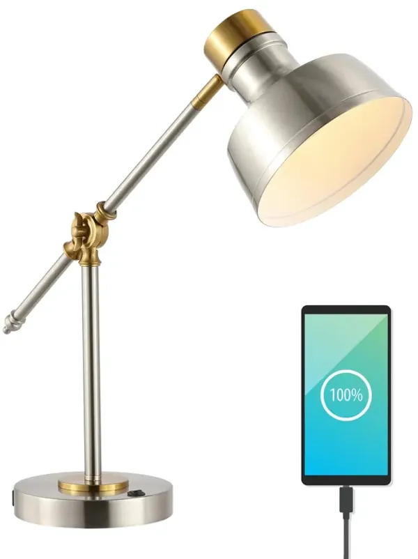 Allegra Classic Farmhouse Adjustable Cantilever LED Task Lamp with USB Charging Port