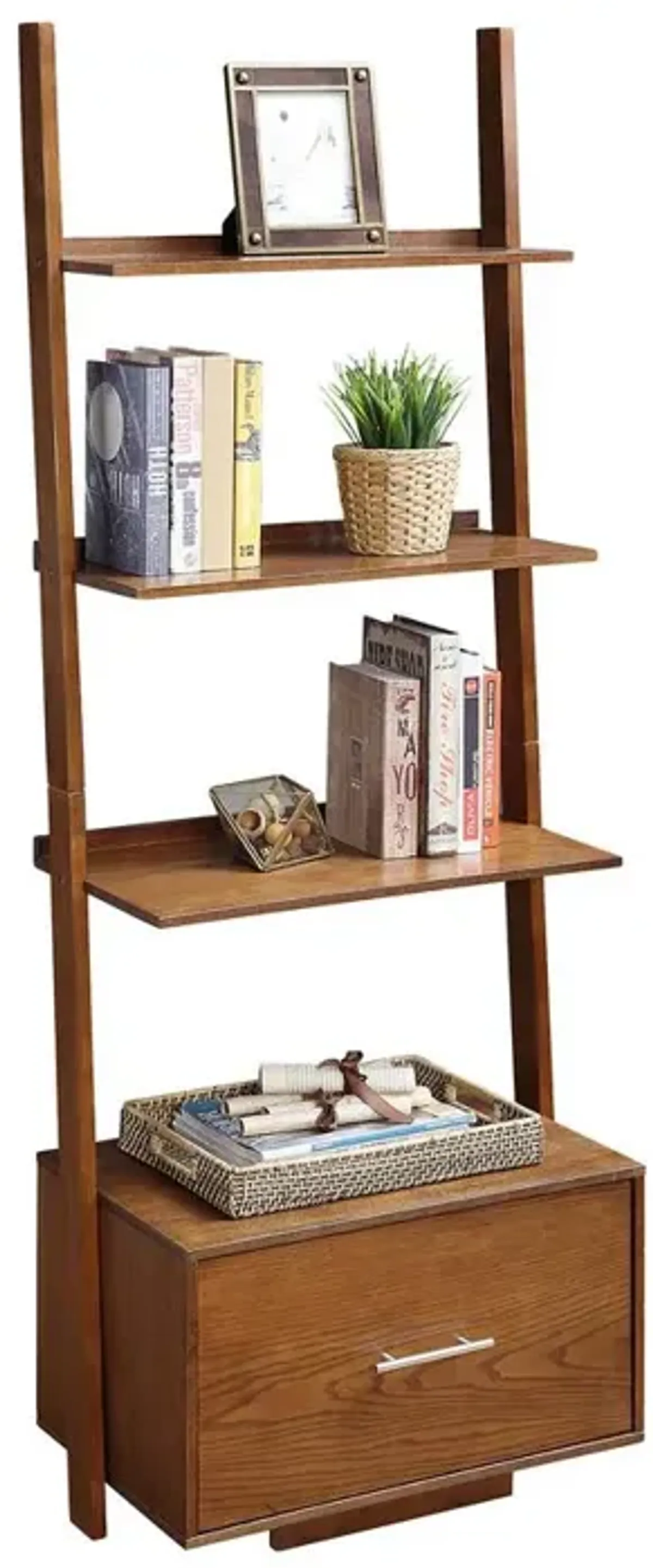 Convience Concept, Inc. American Heritage Ladder Bookcase with File Drawer