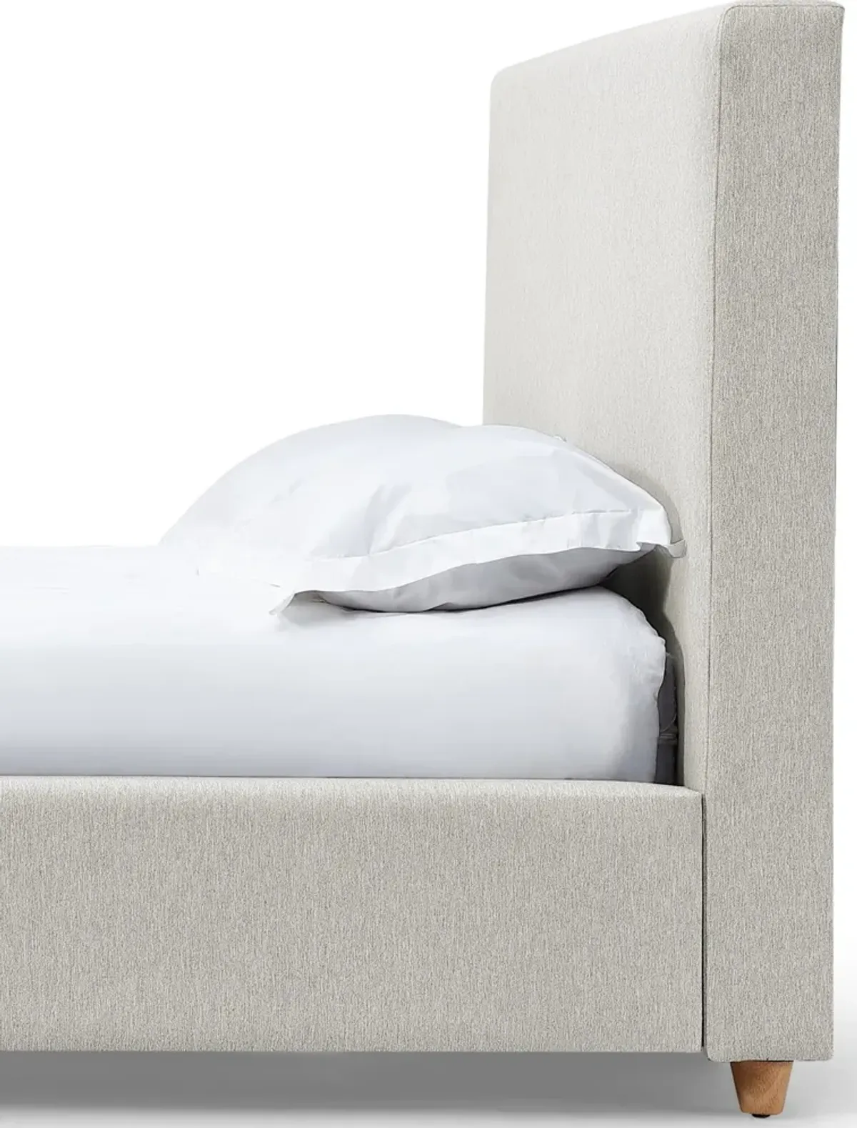 Olivia Upholstered California King-size Bed in Ivory