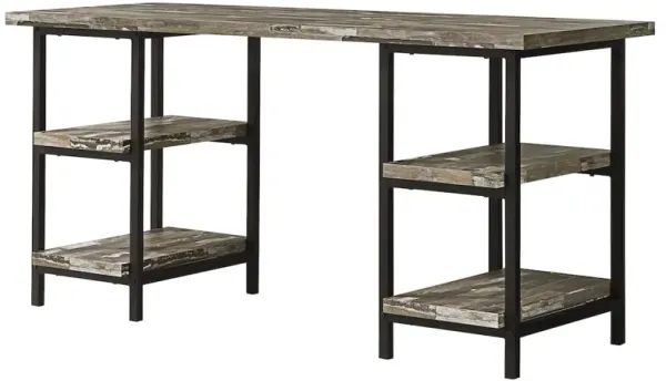 Kemper 59-inch 4-shelf Writing Desk Weathered Brown