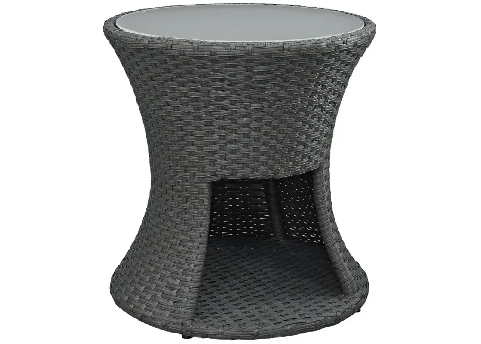 Modway Sojourn Wicker Rattan Outdoor Patio Side End Table in Chocolate