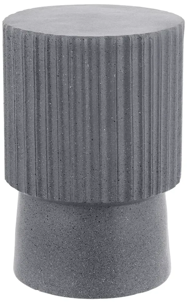 Louisa Modern Art Deco Tambour Indoor/Outdoor Accent Table