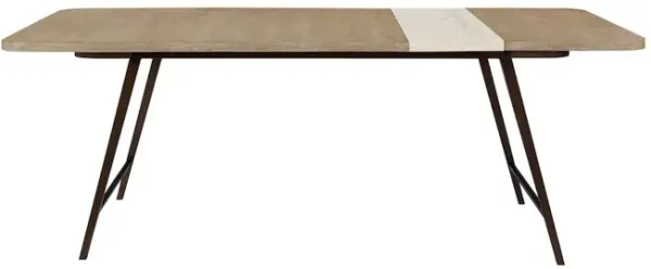 I Home Furnishings Elements Assyemtrical Stone Slab Dining Table In Toffee Finish