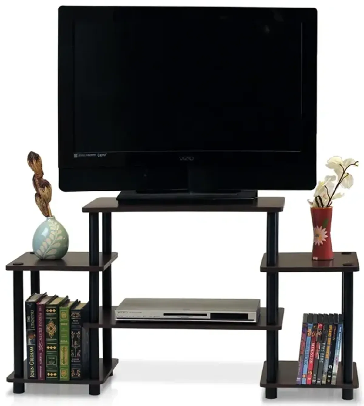 Turn-N-Tube No Tools Entertainment Center,Dark Brown/Black