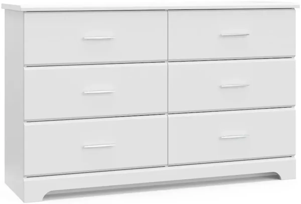 Storkcraft Brookside 6 Drawer Double Dresser (White) – GREENGUARD Gold Certified