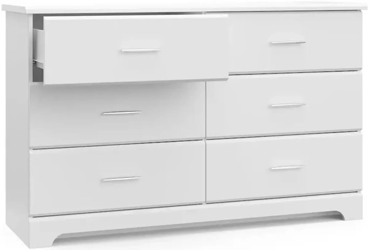 Storkcraft Brookside 6 Drawer Double Dresser (White) – GREENGUARD Gold Certified