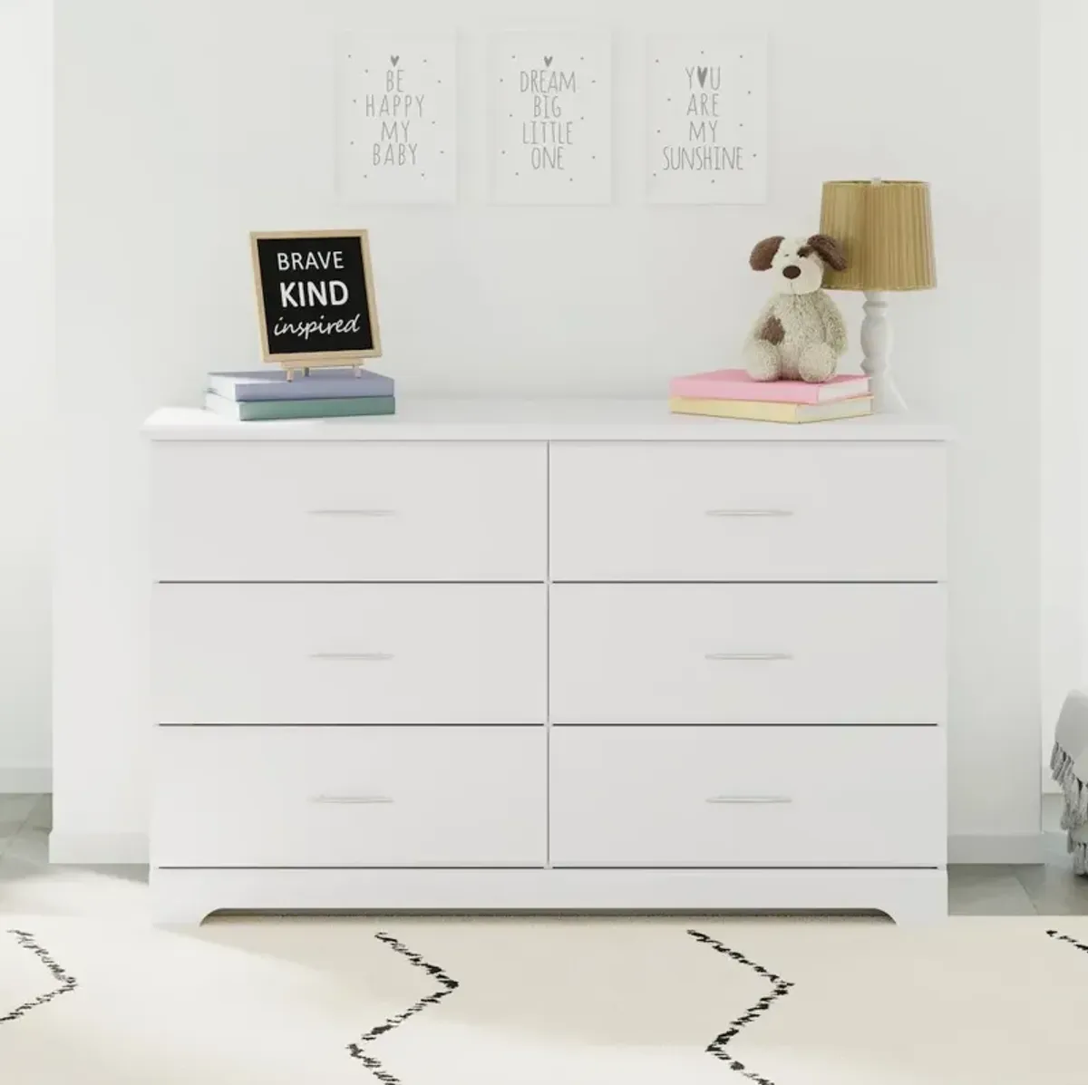 Storkcraft Brookside 6 Drawer Double Dresser (White) – GREENGUARD Gold Certified