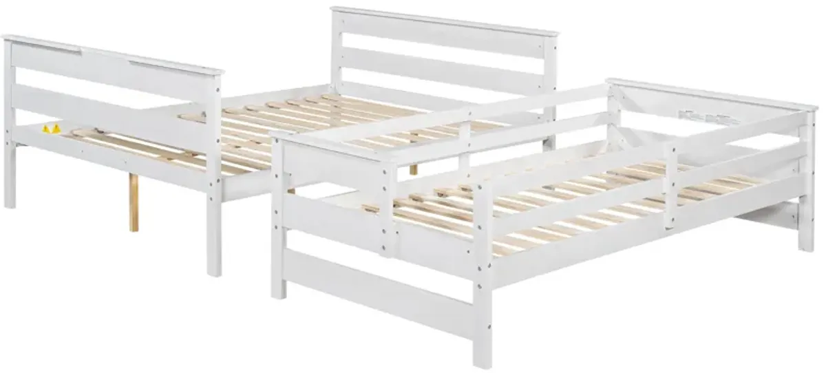 Wood Twin XL over Queen Bunk Bed with Ladder