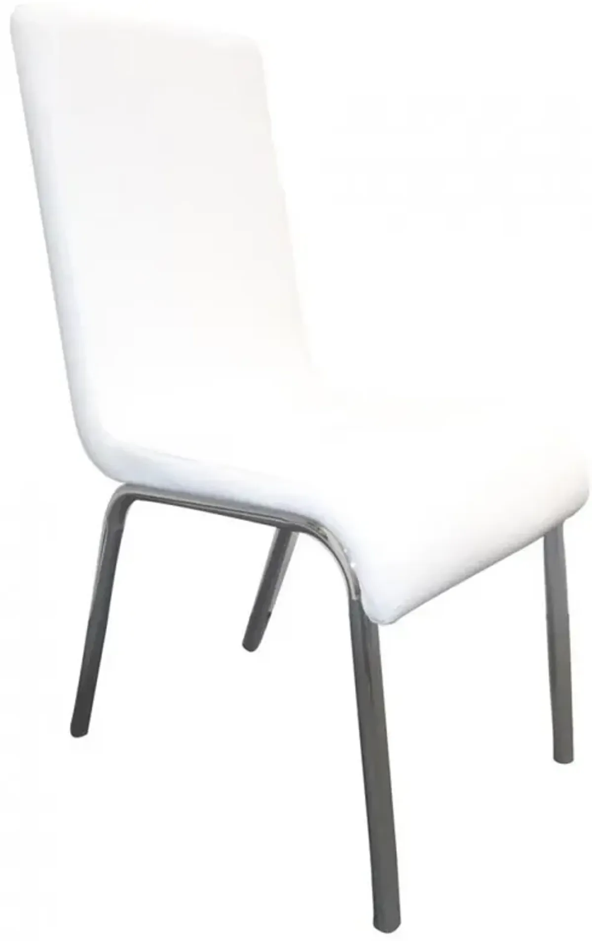 Best Master Bailee Modern Faux Leather Dining Side Chair in White (Set of 4)