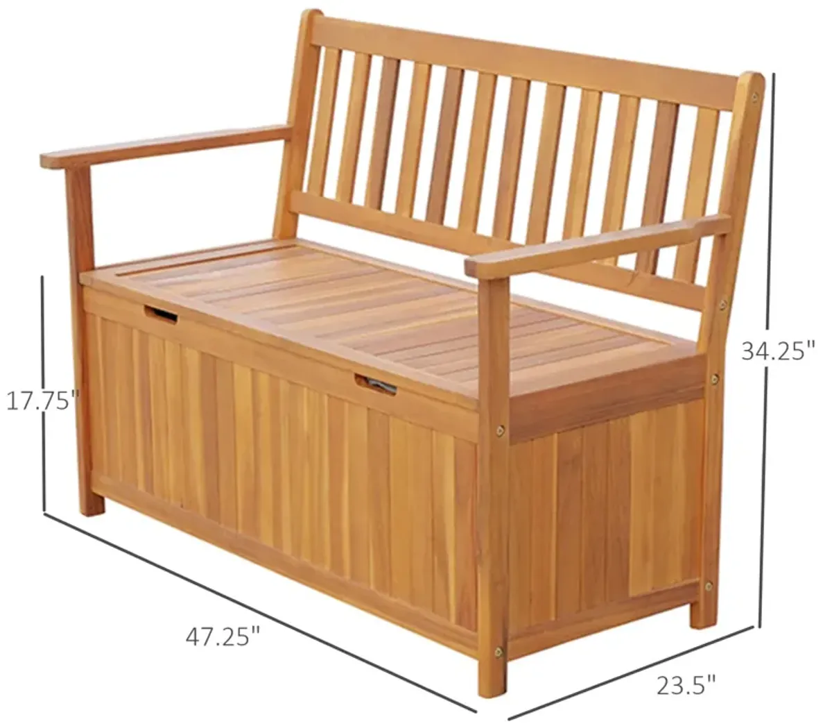 Multipurpose Outdoor Chest: 41 Gallon Teak Deck Box with PE Lining