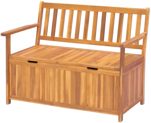 Multipurpose Outdoor Chest: 41 Gallon Teak Deck Box with PE Lining