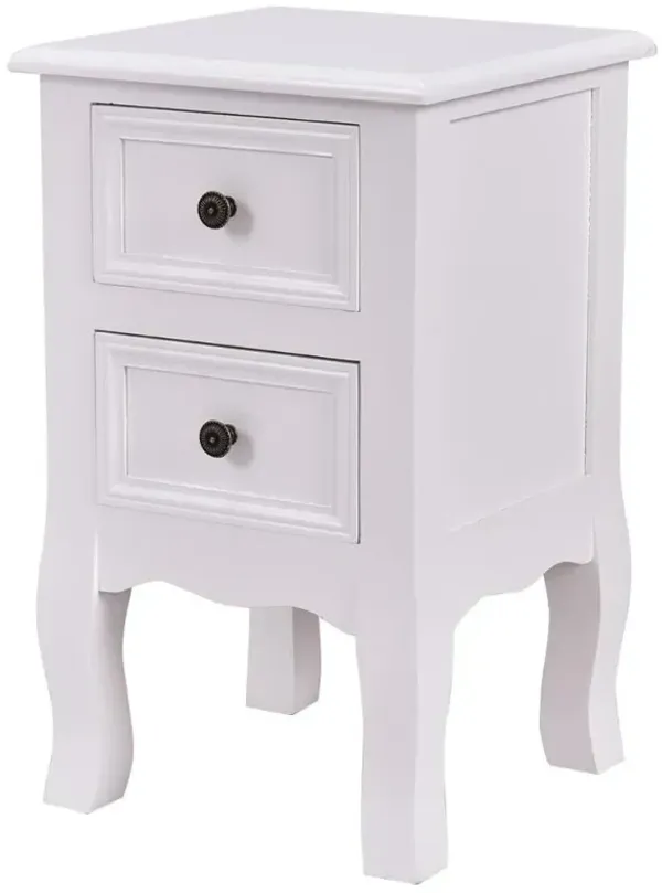 Wooden 2-Drawer Accent End Table Nightstand