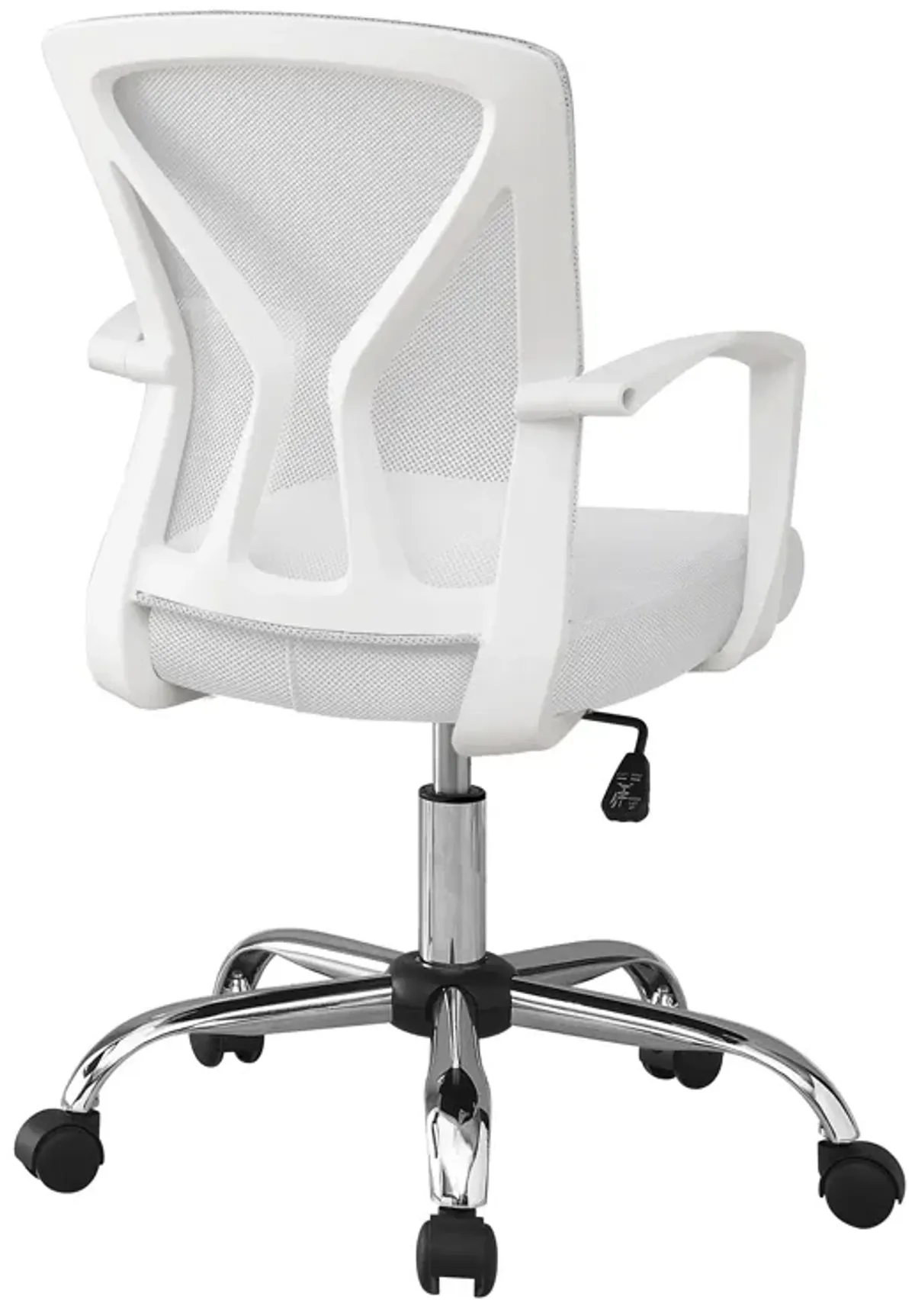 Monarch Specialties I 7462 Office Chair, Adjustable Height, Swivel, Ergonomic, Armrests, Computer Desk, Work, Metal, Fabric, White, Chrome, Contemporary, Modern