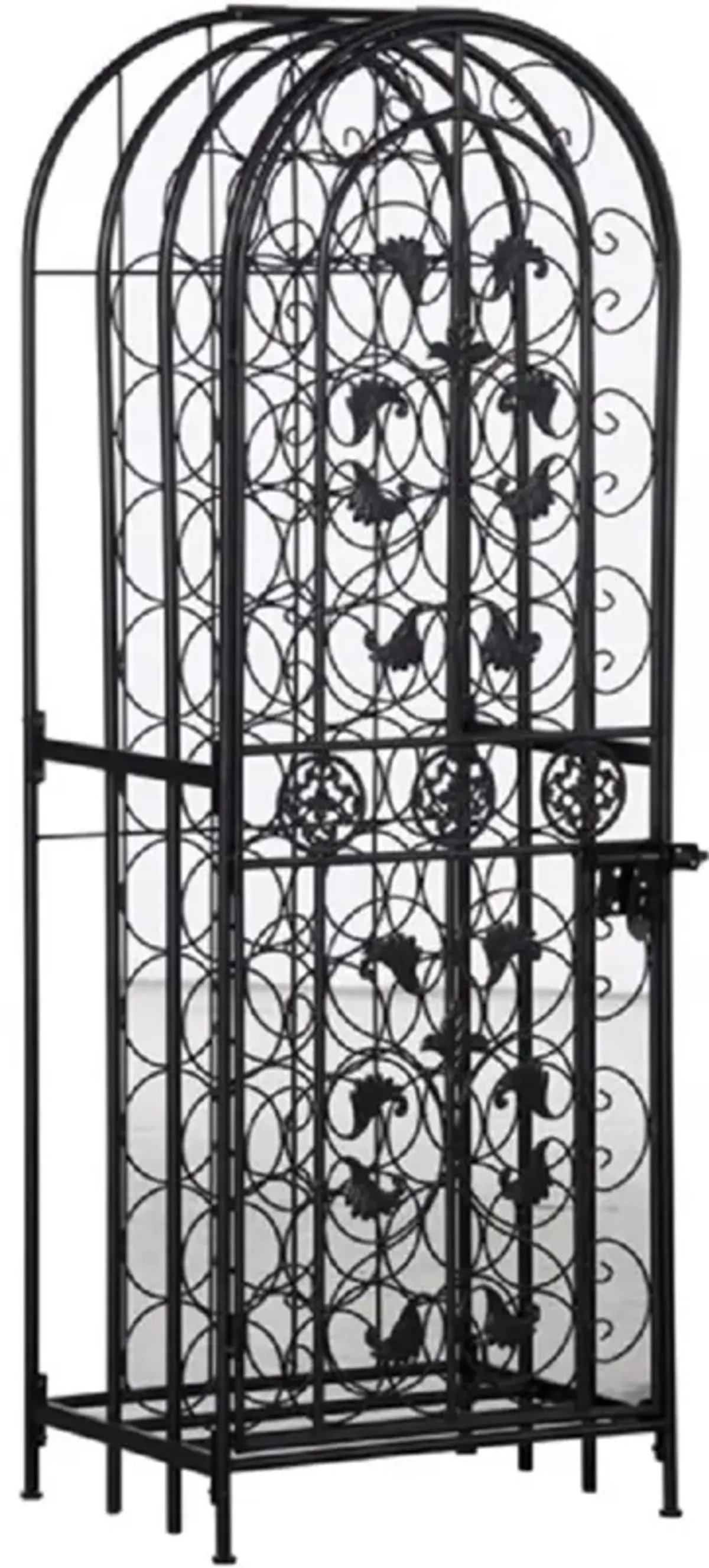 Wine Rack Cabinet with Doors, Shelves, and Glass Holder