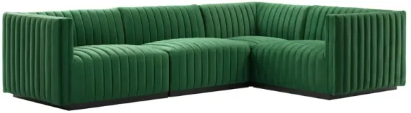 Conjure Channel Tufted Performance Velvet 4-Piece Sectional