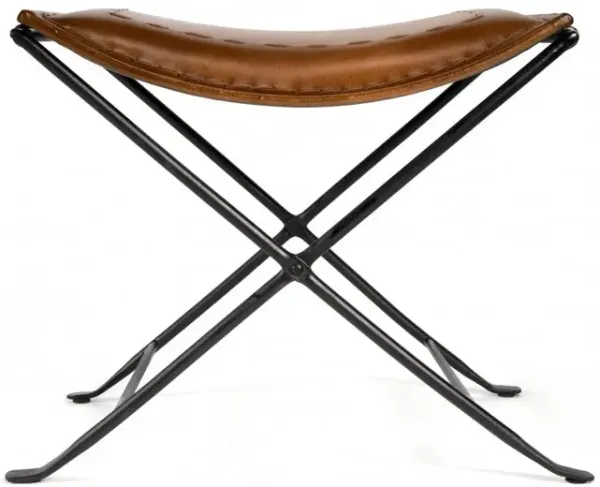 Hivvago Foldable Brown Leather Stool