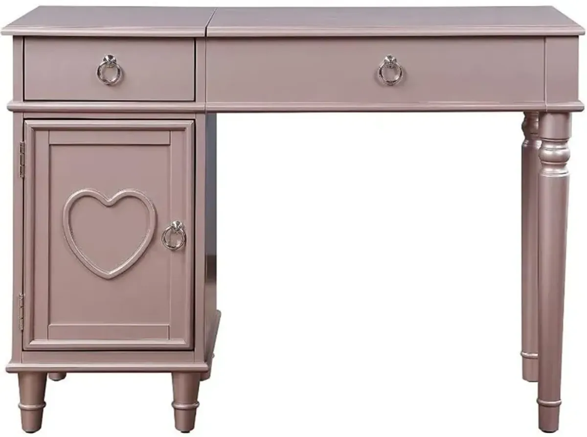 Rose Vanity Set with Mirror, Stool & Storage