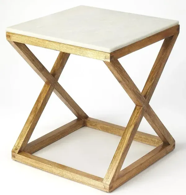 Marble and Wood Accent Table, Belen Kox