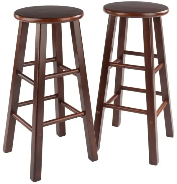 Element Bar Stools, 2-Pc Set, Walnut