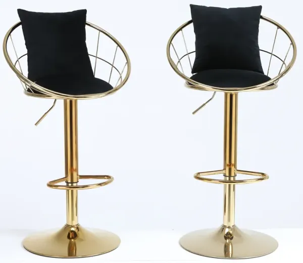 Streamdale Velvet Bar Chair, Pure Plated, Unique Design, 360 Degree Height