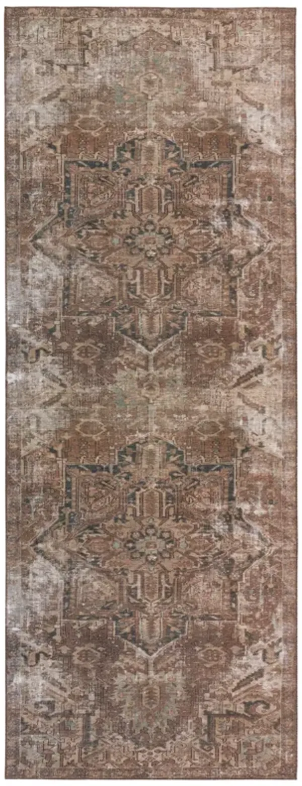 Harman Hold K Lester Minita Brown 2'1" x 6' Runner Rug